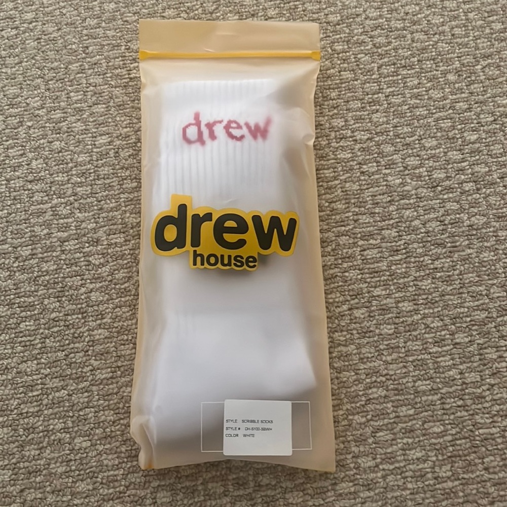 Drew house scribble socks red and white